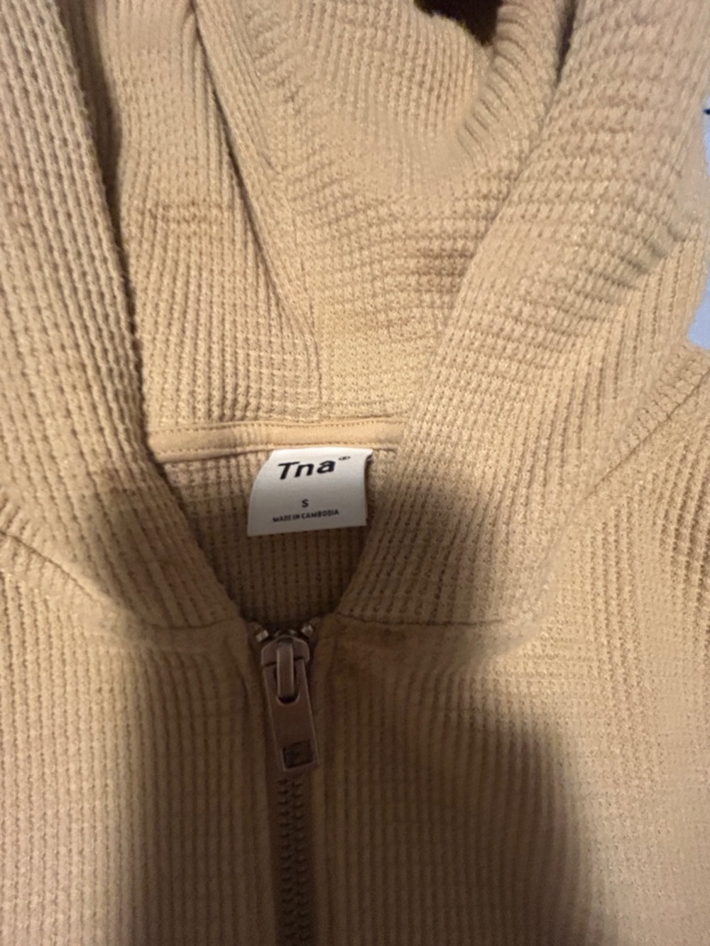 TNA Cream Waffle Zip Hoodie